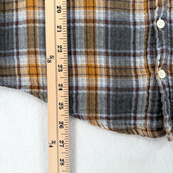 CP SHADES Romy Plaid Shirt Womens XS Gray Yellow Gauze Button Up Long Sleeve - Picture 15 of 16